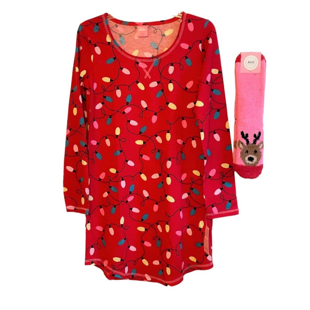 Jenni Jennifer Moore Graphic Sleepshirt and Socks Set X SMALL (892) - Picture 2 of 7